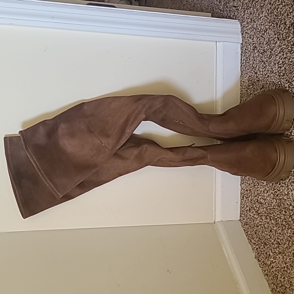 Over The Knee Lug Sole Boots